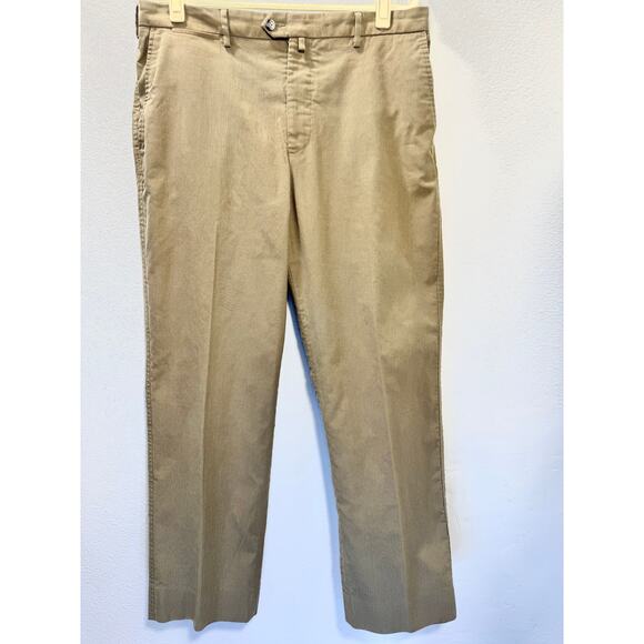 Faconnable Mens Tan Khaki Chino Pants 36 Cotton Dress Trousers 36 x 30 - Picture 1 of 6